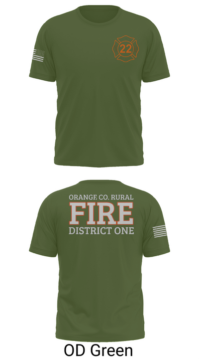 Orange County Rural District 1 Fire Department 66539276 Old School Cotton Feel Shirt - 50