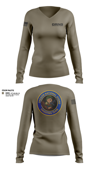 Womens Long Sleeve Vneck Shirt, Oregon national guard shooting team, Army, Teamtime, Team time, sublimation, custom sports apparel, team uniforms, spirit wear, spiritwear, sports uniforms, custom shirts, team store, custom team store, fundraiser sports, apparel fundraiser