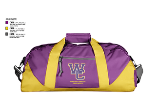 Duffle Bag, Woodcrest Christian, Cross Country, Teamtime, Team time, sublimation, custom sports apparel, team uniforms, spirit wear, spiritwear, sports uniforms, custom shirts, team store, custom team store, fundraiser sports, apparel fundraiser