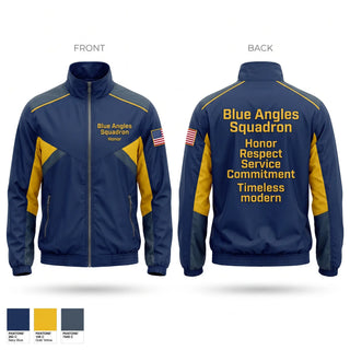 Windbreaker, Blue Angles Squadron, Navy, Teamtime, Team time, sublimation, custom sports apparel, team uniforms, spirit wear, spiritwear, sports uniforms, custom shirts, team store, custom team store, fundraiser sports, apparel fundraiser