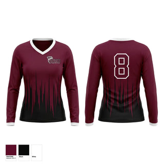 Womens Long Sleeve Vneck Shirt, Anoka Tornadoes, Softball, Teamtime, Team time, sublimation, custom sports apparel, team uniforms, spirit wear, spiritwear, sports uniforms, custom shirts, team store, custom team store, fundraiser sports, apparel fundraiser