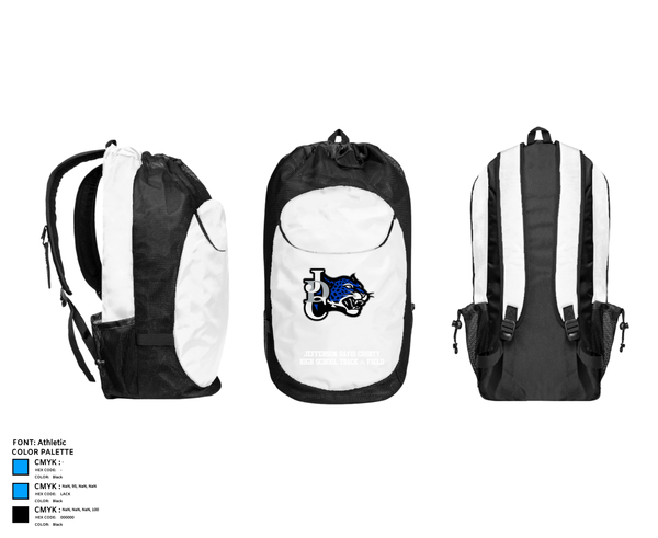 Gear Bag, Jefferson Davis County High School Track & Field, Track & Field, Teamtime, Team time, sublimation, custom sports apparel, team uniforms, spirit wear, spiritwear, sports uniforms, custom shirts, team store, custom team store, fundraiser sports, apparel fundraiser