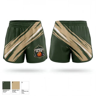 Womens Shorts, Forest Glen, Men's Basketball, Teamtime, Team time, sublimation, custom sports apparel, team uniforms, spirit wear, spiritwear, sports uniforms, custom shirts, team store, custom team store, fundraiser sports, apparel fundraiser