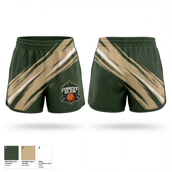 Womens Shorts, Forest Glen, Men's Basketball, Teamtime, Team time, sublimation, custom sports apparel, team uniforms, spirit wear, spiritwear, sports uniforms, custom shirts, team store, custom team store, fundraiser sports, apparel fundraiser