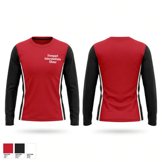 Long Sleeve Performance Shirt, Freeport Intermediate Cheer, Cheer, Teamtime, Team time, sublimation, custom sports apparel, team uniforms, spirit wear, spiritwear, sports uniforms, custom shirts, team store, custom team store, fundraiser sports, apparel fundraiser