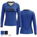 Clinton Cougars 84876273 Women's Long Sleeve V-neck Shirt - 1