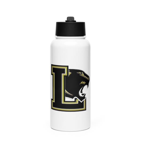 Lanett Junior High School Basketball Stainless Steel Water Bottle with a Straw Lid