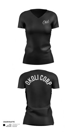 Womens Short Sleeve Vneck Shirt, OKOLI CORP, , Teamtime, Team time, sublimation, custom sports apparel, team uniforms, spirit wear, spiritwear, sports uniforms, custom shirts, team store, custom team store, fundraiser sports, apparel fundraiser