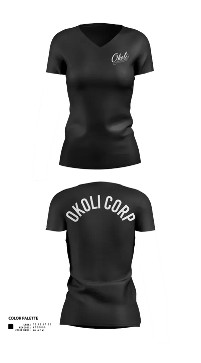 OKOLI CORP 64038817 Women's Short Sleeve V-neck Shirt - 21