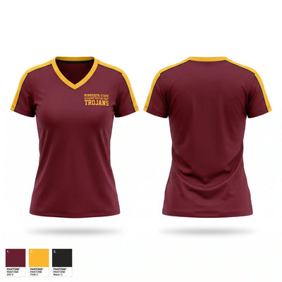 Minnesota State Academy for the Deaf Trojans Women's Short Sleeve V-neck Shirt - 1