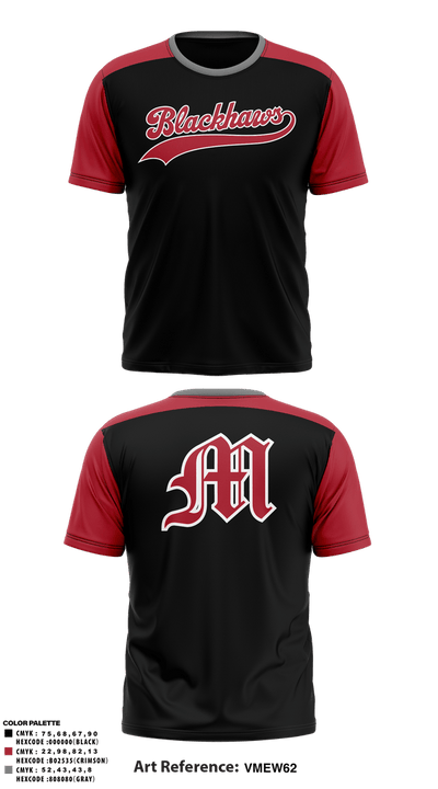 Marshall Blackhawks 40958299 Short Sleeve Performance Shirt - 1