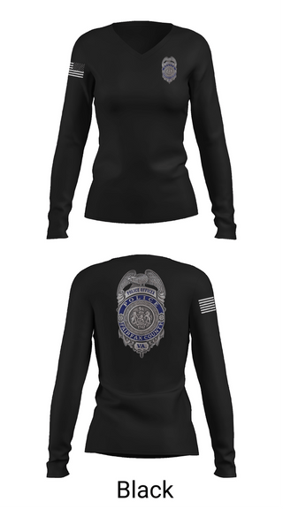 Womens Long Sleeve Vneck Shirt, Reston Midnights B Squad, Police, Teamtime, Team time, sublimation, custom sports apparel, team uniforms, spirit wear, spiritwear, sports uniforms, custom shirts, team store, custom team store, fundraiser sports, apparel fundraiser