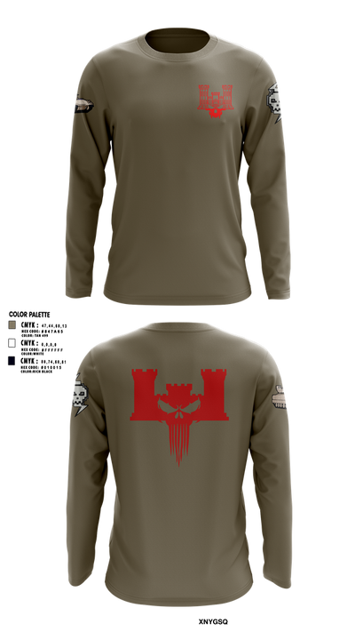 B co 334th BEB 63432042 Long Sleeve Performance Shirt 102