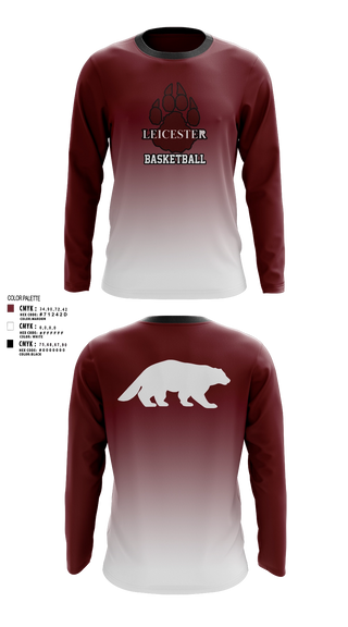 Long Sleeve Performance Shirt, Leicester High School Basketball, Men's Basketball, Teamtime, Team time, sublimation, custom sports apparel, team uniforms, spirit wear, spiritwear, sports uniforms, custom shirts, team store, custom team store, fundraiser sports, apparel fundraiser