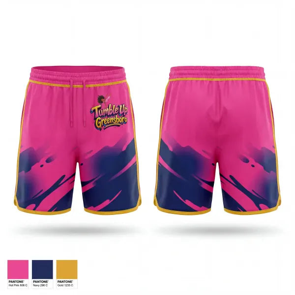 Athletic Shorts With Pockets, Tumble Up Greensboro, Cheer, Teamtime, Team time, sublimation, custom sports apparel, team uniforms, spirit wear, spiritwear, sports uniforms, custom shirts, team store, custom team store, fundraiser sports, apparel fundraiser