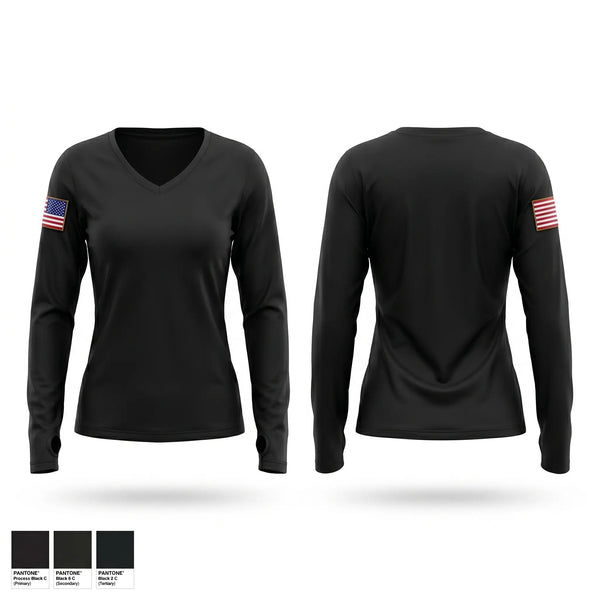 Womens Long Sleeve Vneck Shirt, Timberline Fire LLC, Fire Department, Teamtime, Team time, sublimation, custom sports apparel, team uniforms, spirit wear, spiritwear, sports uniforms, custom shirts, team store, custom team store, fundraiser sports, apparel fundraiser