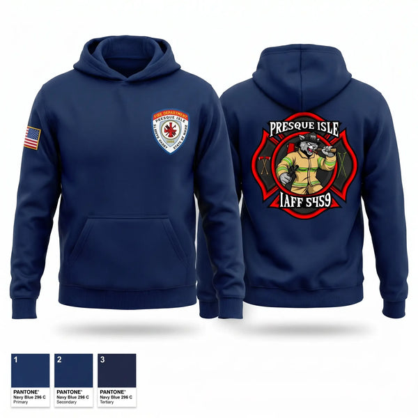 Hoodie, Presque Isle Fire Department, Fire Department, Teamtime, Team time, sublimation, custom sports apparel, team uniforms, spirit wear, spiritwear, sports uniforms, custom shirts, team store, custom team store, fundraiser sports, apparel fundraiser