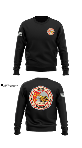 Crew Neck Sweatshirt, Jenkins fire department, Fire Department, Teamtime, Team time, sublimation, custom sports apparel, team uniforms, spirit wear, spiritwear, sports uniforms, custom shirts, team store, custom team store, fundraiser sports, apparel fundraiser