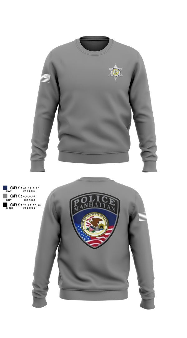 Crew Neck Sweatshirt, Manhattan Police Department, , Teamtime, Team time, sublimation, custom sports apparel, team uniforms, spirit wear, spiritwear, sports uniforms, custom shirts, team store, custom team store, fundraiser sports, apparel fundraiser