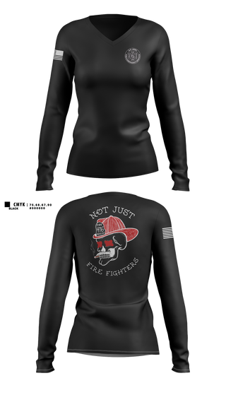 Womens Long Sleeve Vneck Shirt, 476th EN DET FF, Army, Teamtime, Team time, sublimation, custom sports apparel, team uniforms, spirit wear, spiritwear, sports uniforms, custom shirts, team store, custom team store, fundraiser sports, apparel fundraiser
