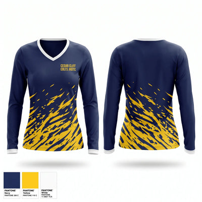 CEDAR CLIFF COLTS JROTC Women's Long Sleeve V-neck Shirt - 1