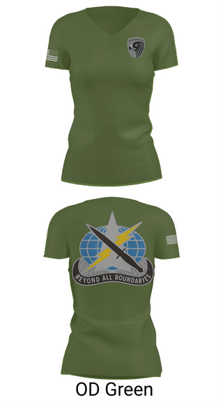 Womens Short Sleeve Vneck Shirt, 743rd MI BN, , Teamtime, Team time, sublimation, custom sports apparel, team uniforms, spirit wear, spiritwear, sports uniforms, custom shirts, team store, custom team store, fundraiser sports, apparel fundraiser