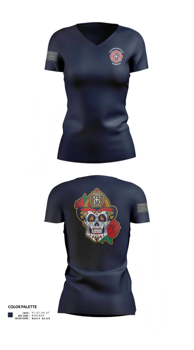 Carpentersville Fire Department 52158463 Women's Short Sleeve V-neck Shirt - 22