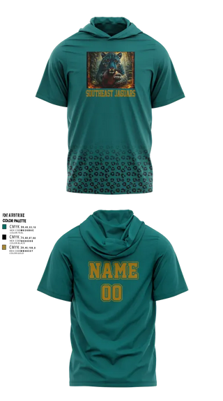 Short Sleeve Rash Guard Shirt, southeast Jaguars, , Teamtime, Team time, sublimation, custom sports apparel, team uniforms, spirit wear, spiritwear, sports uniforms, custom shirts, team store, custom team store, fundraiser sports, apparel fundraiser
