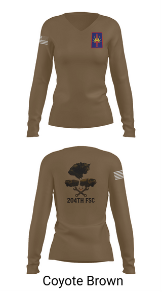 Womens Long Sleeve Vneck Shirt, 204thFSC, National Guard, Teamtime, Team time, sublimation, custom sports apparel, team uniforms, spirit wear, spiritwear, sports uniforms, custom shirts, team store, custom team store, fundraiser sports, apparel fundraiser