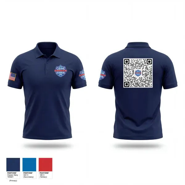 Short Sleeve Performance Polo, CrimeStoppers Honolulu, Police, Teamtime, Team time, sublimation, custom sports apparel, team uniforms, spirit wear, spiritwear, sports uniforms, custom shirts, team store, custom team store, fundraiser sports, apparel fundraiser