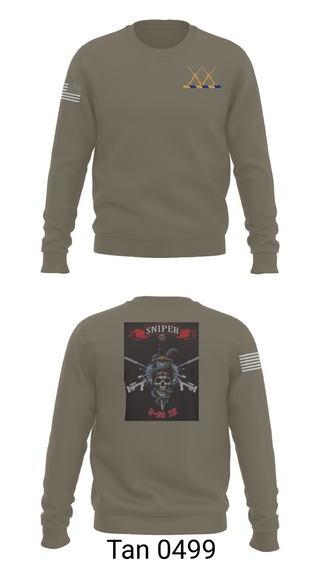 Crew Neck Sweatshirt, 5-20 Infantry, Sniper section, Army, Teamtime, Team time, sublimation, custom sports apparel, team uniforms, spirit wear, spiritwear, sports uniforms, custom shirts, team store, custom team store, fundraiser sports, apparel fundraiser