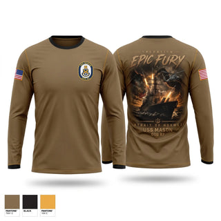 Long Sleeve Performance Shirt, USS MASON, Navy, Teamtime, Team time, sublimation, custom sports apparel, team uniforms, spirit wear, spiritwear, sports uniforms, custom shirts, team store, custom team store, fundraiser sports, apparel fundraiser
