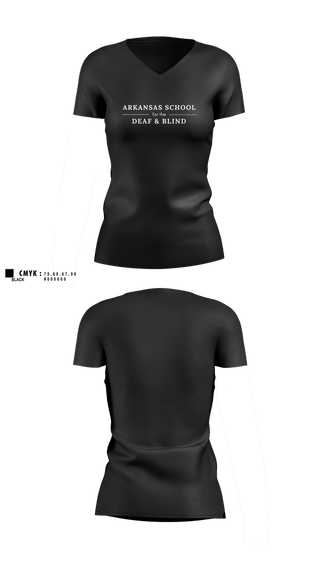 Womens Short Sleeve Vneck Shirt, Arkansas School for the Deaf and Blind, , Teamtime, Team time, sublimation, custom sports apparel, team uniforms, spirit wear, spiritwear, sports uniforms, custom shirts, team store, custom team store, fundraiser sports, apparel fundraiser