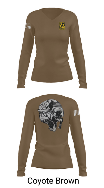 Gorilla battalion 60228867 Women's Long Sleeve V-neck Shirt - 17