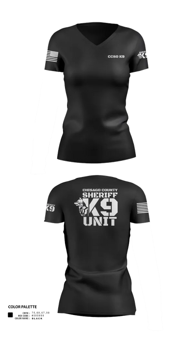 Chisago County K9 Unit 88074556 Women's Short Sleeve V-neck Shirt - 110