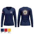 New Fairview Fire Rescue Women's Long Sleeve V-neck Shirt - 1