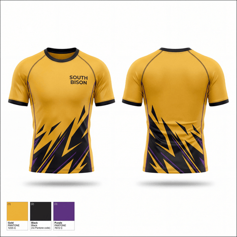 Short Sleeve Rash Guard Shirt, South bison, Wrestling, Teamtime, Team time, sublimation, custom sports apparel, team uniforms, spirit wear, spiritwear, sports uniforms, custom shirts, team store, custom team store, fundraiser sports, apparel fundraiser