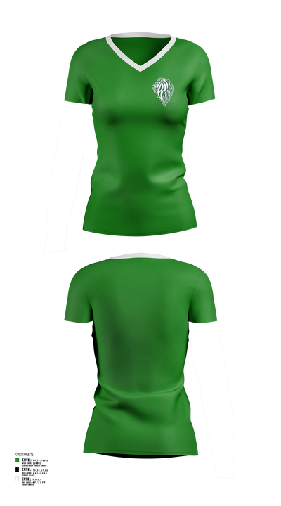 Bassick High School Women's Short Sleeve V-neck Shirt - 3