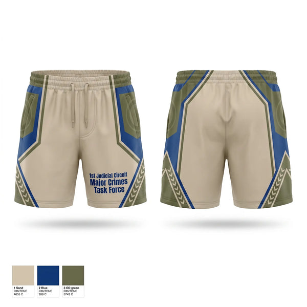 Athletic Shorts With Pockets, 1st Judicial Circuit Major Crimes Task Force, Police, Teamtime, Team time, sublimation, custom sports apparel, team uniforms, spirit wear, spiritwear, sports uniforms, custom shirts, team store, custom team store, fundraiser sports, apparel fundraiser
