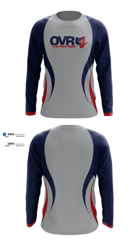 Long Sleeve Performance Shirt, Ohio Valley Region Volleyball, Women's Volleyball, Teamtime, Team time, sublimation, custom sports apparel, team uniforms, spirit wear, spiritwear, sports uniforms, custom shirts, team store, custom team store, fundraiser sports, apparel fundraiser