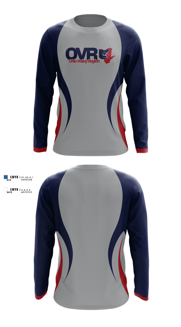 Long Sleeve Performance Shirt, Ohio Valley Region Volleyball, Women's Volleyball, Teamtime, Team time, sublimation, custom sports apparel, team uniforms, spirit wear, spiritwear, sports uniforms, custom shirts, team store, custom team store, fundraiser sports, apparel fundraiser