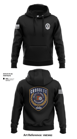 Hoodie, Crossett Police Department, Police, Teamtime, Team time, sublimation, custom sports apparel, team uniforms, spirit wear, spiritwear, sports uniforms, custom shirts, team store, custom team store, fundraiser sports, apparel fundraiser