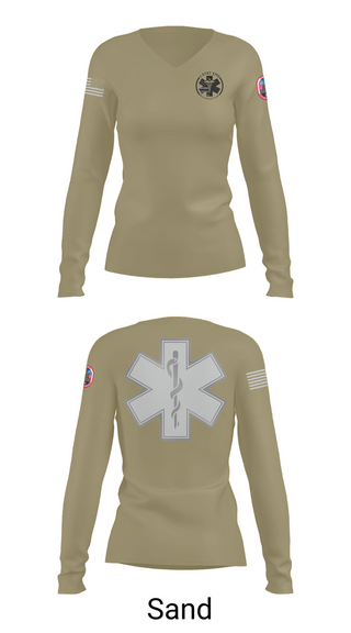 Womens Long Sleeve Vneck Shirt, I-STAT EMS, , Teamtime, Team time, sublimation, custom sports apparel, team uniforms, spirit wear, spiritwear, sports uniforms, custom shirts, team store, custom team store, fundraiser sports, apparel fundraiser