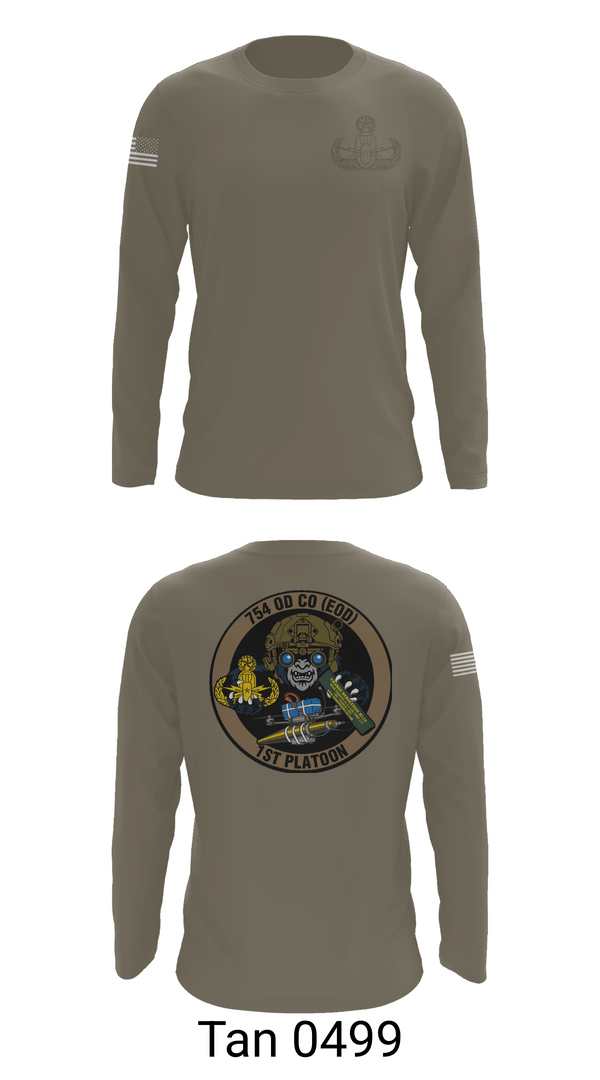 Long Sleeve Performance Shirt, 1PLT 754th OD CO (EOD), Army, Teamtime, Team time, sublimation, custom sports apparel, team uniforms, spirit wear, spiritwear, sports uniforms, custom shirts, team store, custom team store, fundraiser sports, apparel fundraiser