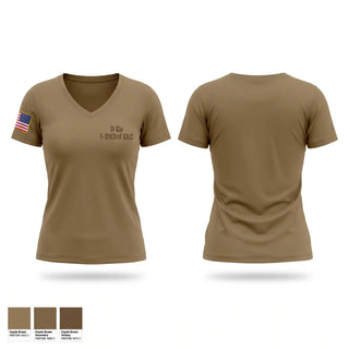 Womens Short Sleeve Vneck Shirt, D Co. 1/293rd CLC, Army, Teamtime, Team time, sublimation, custom sports apparel, team uniforms, spirit wear, spiritwear, sports uniforms, custom shirts, team store, custom team store, fundraiser sports, apparel fundraiser