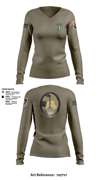 Womens Long Sleeve Vneck Shirt, 5th Special Forces Group, , Teamtime, Team time, sublimation, custom sports apparel, team uniforms, spirit wear, spiritwear, sports uniforms, custom shirts, team store, custom team store, fundraiser sports, apparel fundraiser