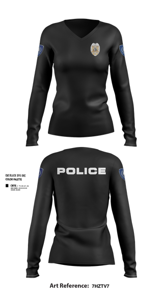 Womens Long Sleeve Vneck Shirt, Vincennes Police Department, , Teamtime, Team time, sublimation, custom sports apparel, team uniforms, spirit wear, spiritwear, sports uniforms, custom shirts, team store, custom team store, fundraiser sports, apparel fundraiser