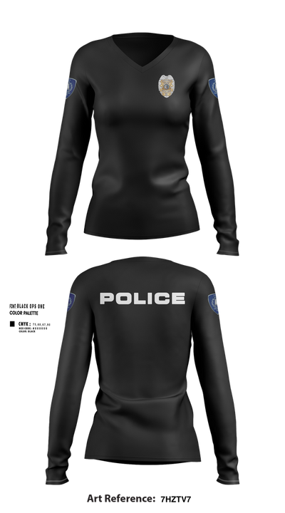 Vincennes Police Department 76255219 Women's Long Sleeve V-neck Shirt - 1