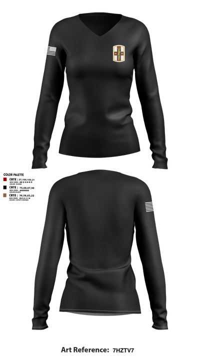 441 medical company ground ambulance 37316787 Women's Long Sleeve V-neck Shirt - 3