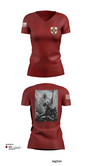 Womens Short Sleeve Vneck Shirt, 7455th MORU, , Teamtime, Team time, sublimation, custom sports apparel, team uniforms, spirit wear, spiritwear, sports uniforms, custom shirts, team store, custom team store, fundraiser sports, apparel fundraiser